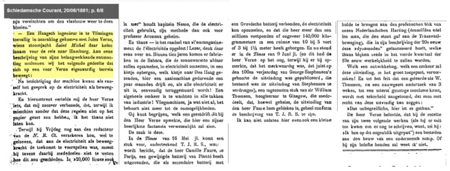 Article: An engineer from The Hague happened to meet Jules Verne in Vlissingen
